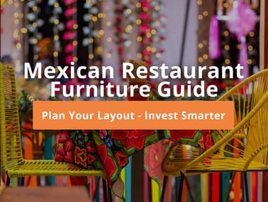 Mexican-style restaurant dining room with warm wood tables, upholstered booths, and ambient lighting