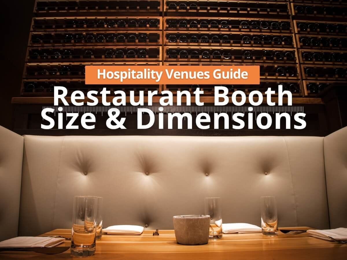 Modern restaurant booth seating with table setup under wine rack, featured in guide to booth sizes, dimensions, and layout tips for hospitality venues