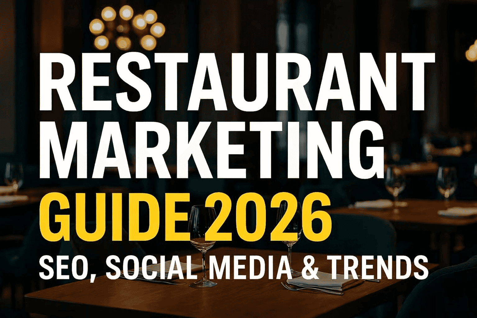 Restaurant Marketing Guide 2026 banner with text highlighting SEO, social media, and trends for restaurants.