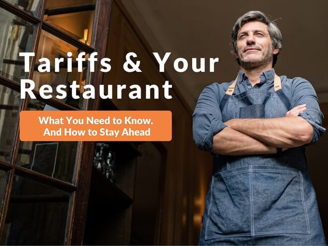 Confident restaurant owner standing in doorway with arms crossed, representing resilience amid 2025 U.S. restaurant tariffs and economic challenges