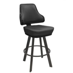 Classic Casino Bucket Swivel Bar Stool with Black Steel Base