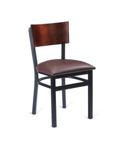 Black Metal Commercial Restaurant Chair with Square Back 