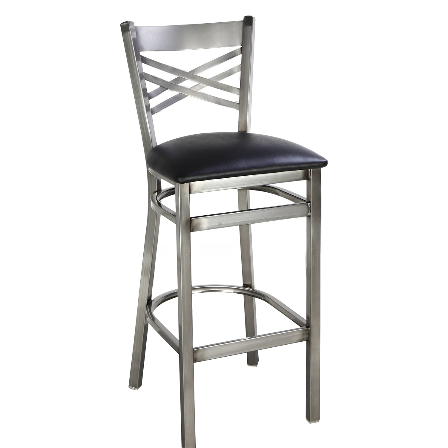 Brushed steel bar on sale stool