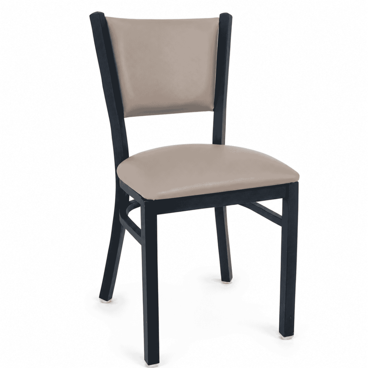 Fully Upholstered Black Ladderback Metal Restaurant Chair