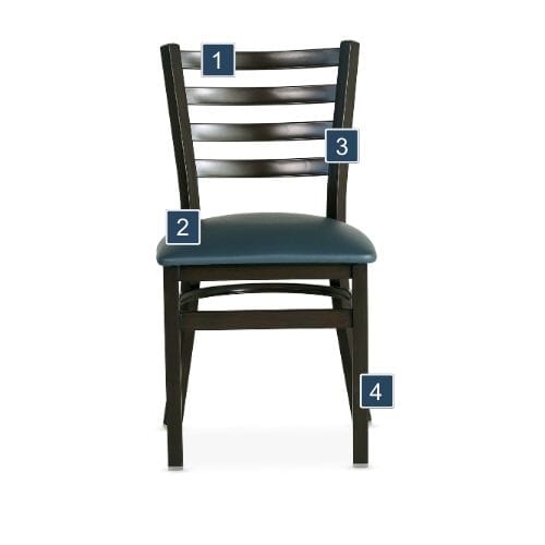 Walnut Steel Ladderback Chair Features