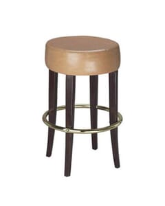  Backless Restaurant Barstool with Upholstered Round Seat in Walnut