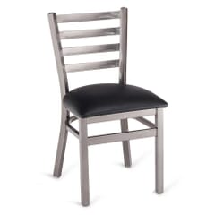 Distressed Clear Coat Steel Ladderback Restaurant Chair