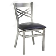 Distressed Clear Coat Double Cross Back Side Chair