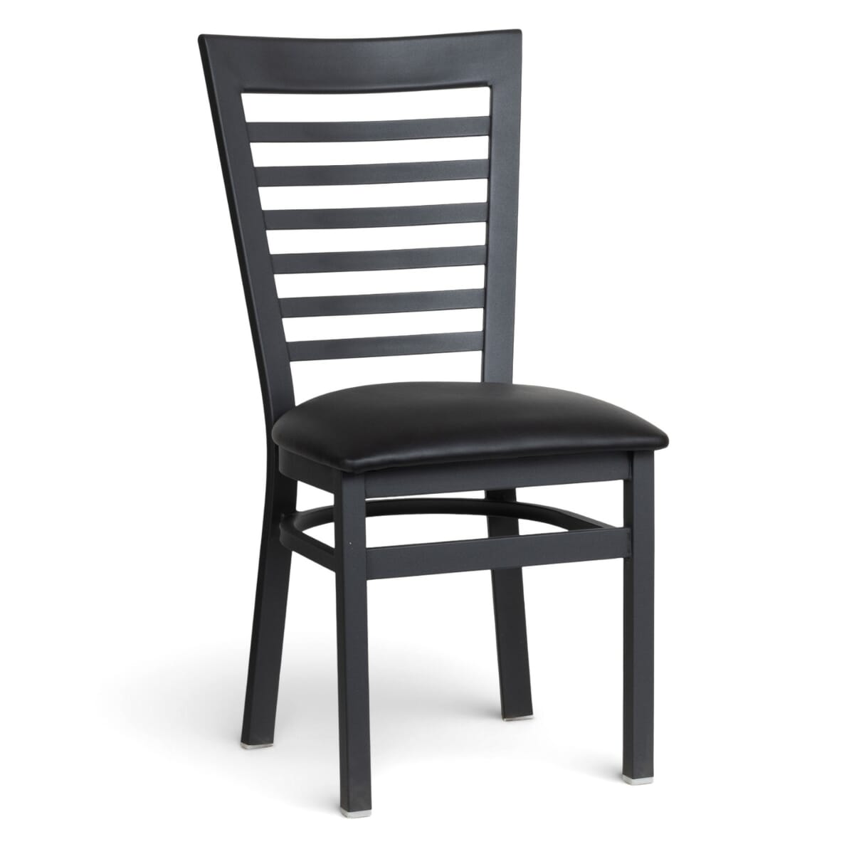 Full Ladder Back Black Metal Restaurant Chair