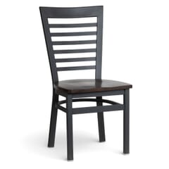 Full Ladder Back Black Metal Restaurant Chair