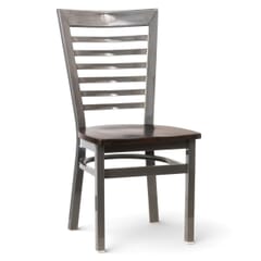 Full Ladder Back Restaurant Chair with Distressed Clear Coat Finish