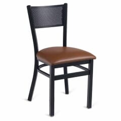 Black Steel Mesh Back Restaurant Chair