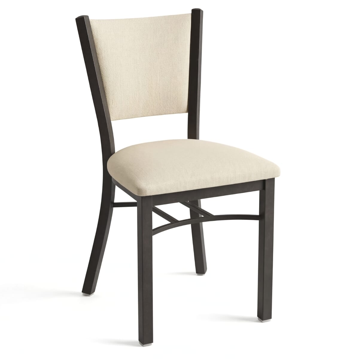 Fully Upholstered Stackable X-Back Metal Chair in Black