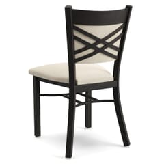 Fully Upholstered Stackable X-Back Metal Chair in Black