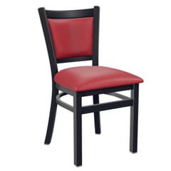 Black Steel Restaurant Chair with Upholstered Seat & Back