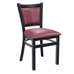 Black Steel Restaurant Chair with Upholstered Seat & Back 