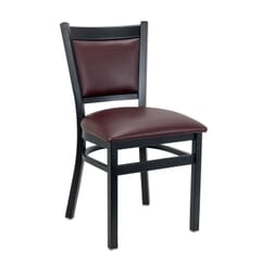 Black Steel Restaurant Chair with Upholstered Seat & Back 