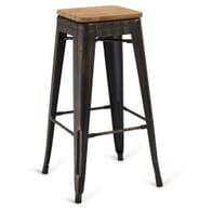 Indoor Steel Backless Barstool - Aged Copper Finish