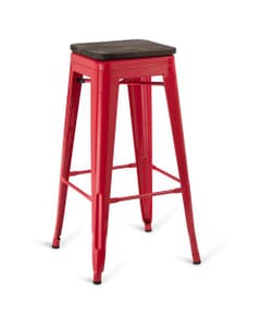 Indoor Steel Backless Barstool - Red Finish