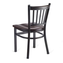 Walnut Metal Vertical-Back Commercial Chair 