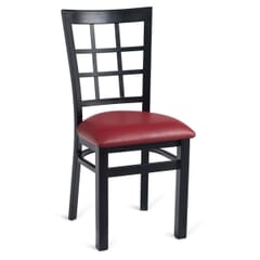 Black Steel Window-Back Restaurant Chair