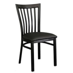 Black Steel Vertical-Back Restaurant Chair