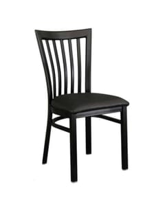 Black Finish Restaurant Chair made of Steel with vertical back design