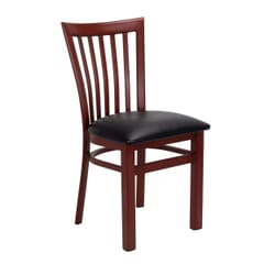 Mahogany Steel Vertical-Back Restaurant Chair 
