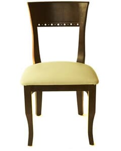 Walnut Wood Eco Side Chair with Upholstered Seat (front)