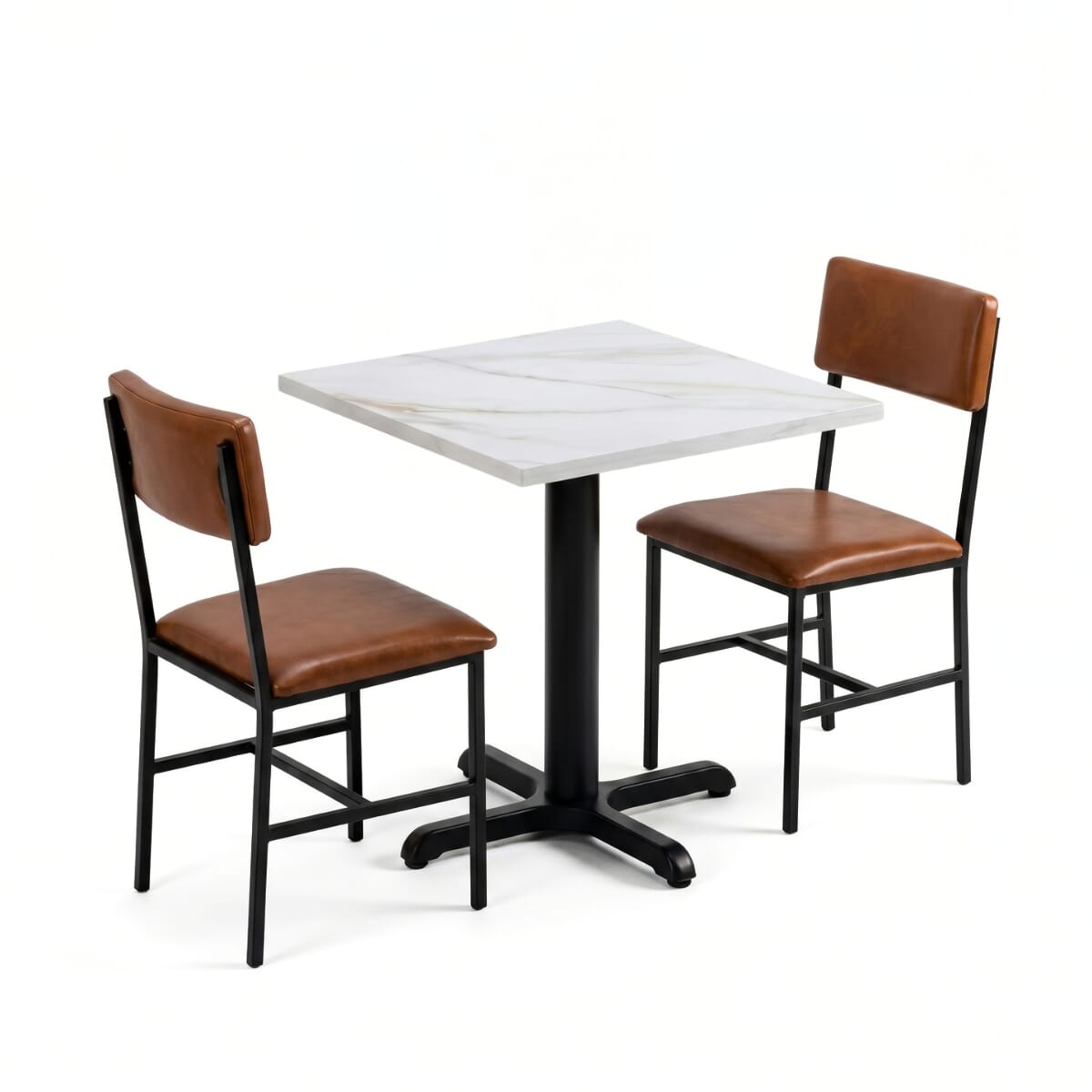 2-Seat Eden Restaurant Set with Amber-Veined Stone Top