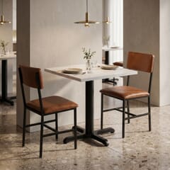 2-Seat Eden Restaurant Set with Amber-Veined Stone Top