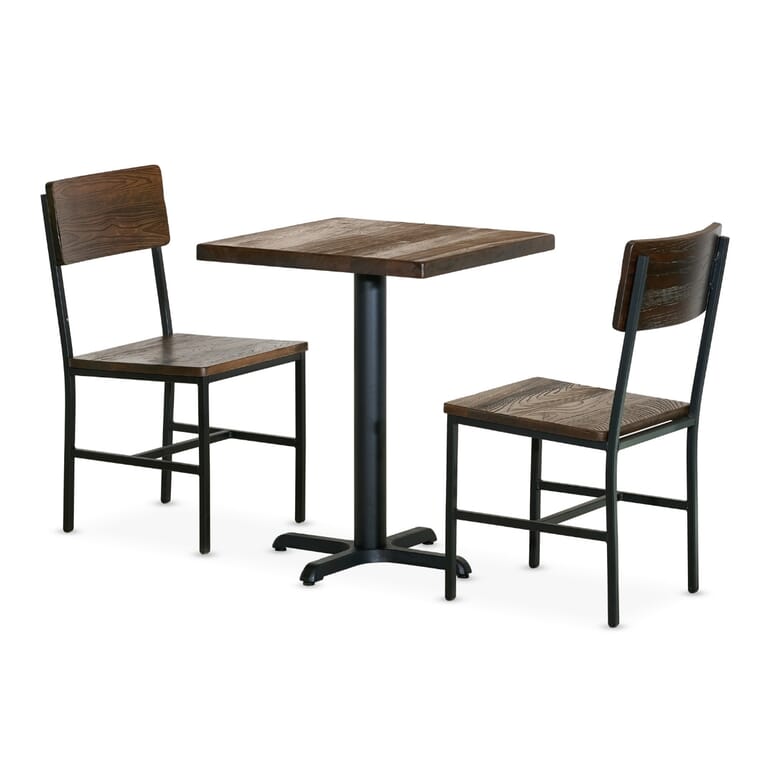 Minimalist Cafe Table Set with Modern Rectangular Back Chairs