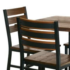AshForge Restaurant Table Set with 4 Modern Slatted-back Chairs