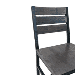 Reclaimed Wood Ladder Back Restaurant Chair in Distressed Grey