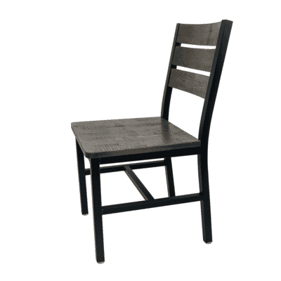 Distressed black online metal chairs