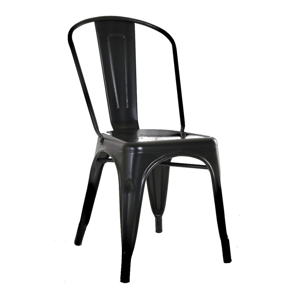 Black Steel Tolix Stackable Restaurant Chair