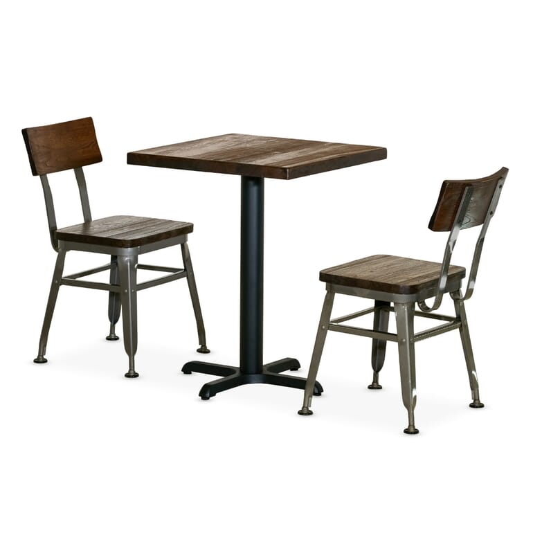 Heavy Duty Cafe Table Set with Modern Industrial Chairs