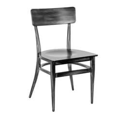 Antique Gray Industrial Steel Frame Restaurant Chair