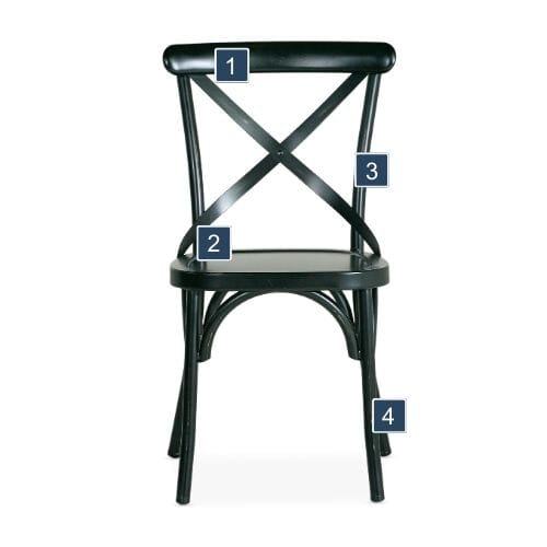Black Cross Back Steel Chair Features