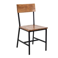 American Red Oak Wood Restaurant Chair with Industrial Steel Frame