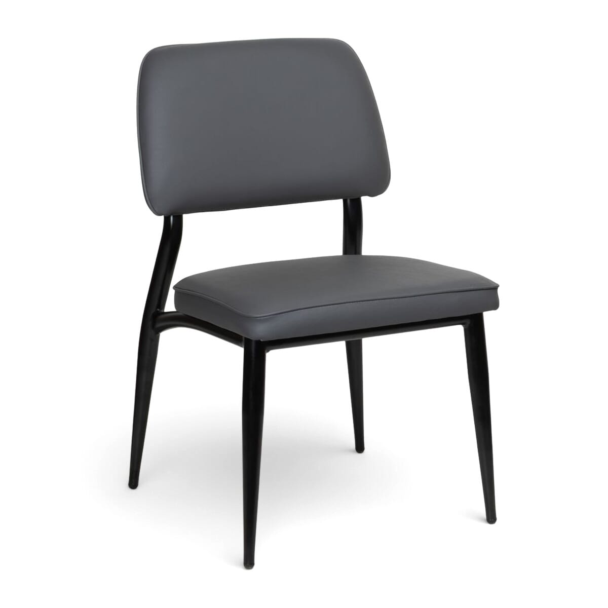 Adaline Fully Upholstered Black Metal Restaurant Chair