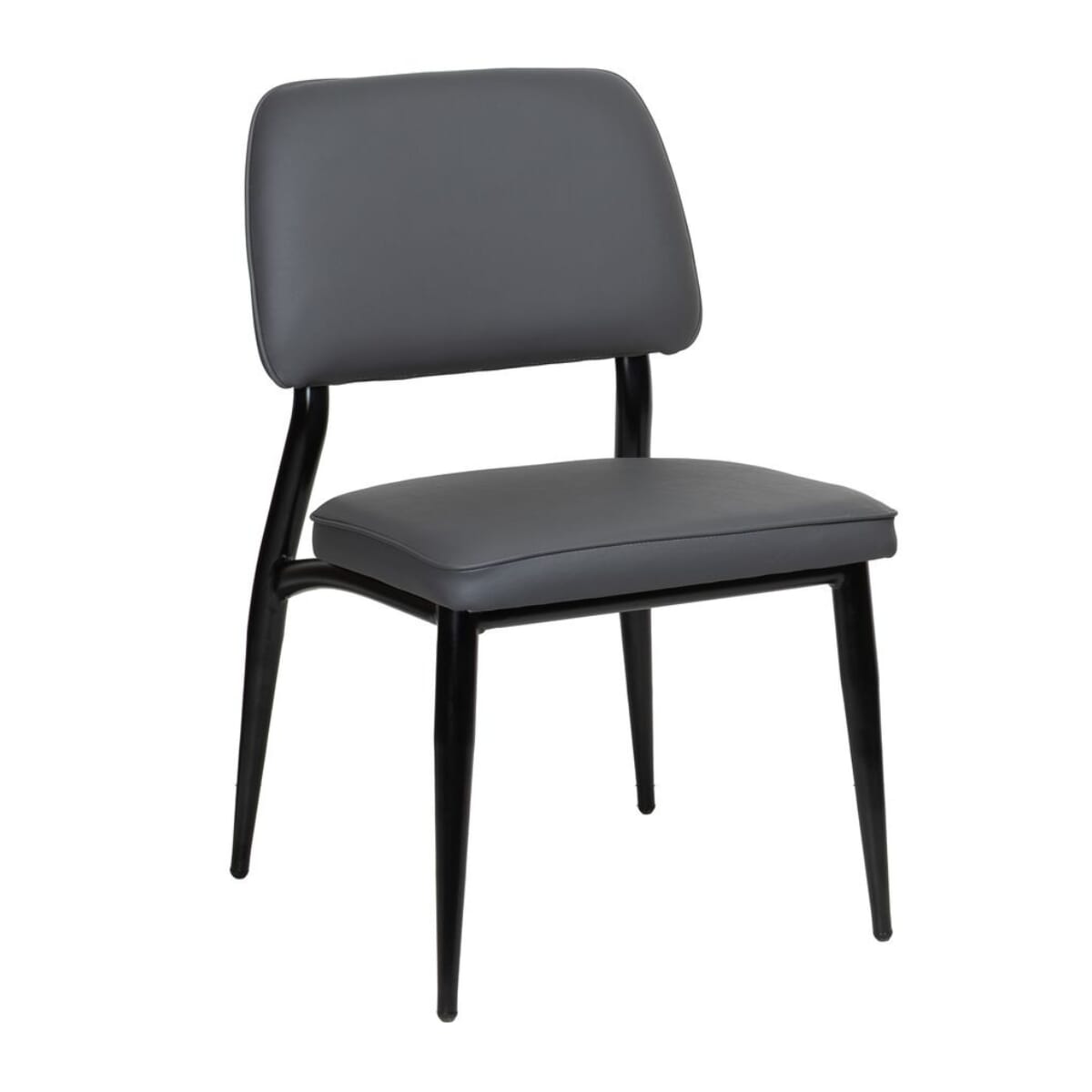 Adaline Fully Upholstered Black Metal Restaurant Chair
