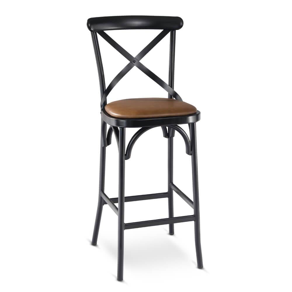 Metal cross 2025 back bar stool