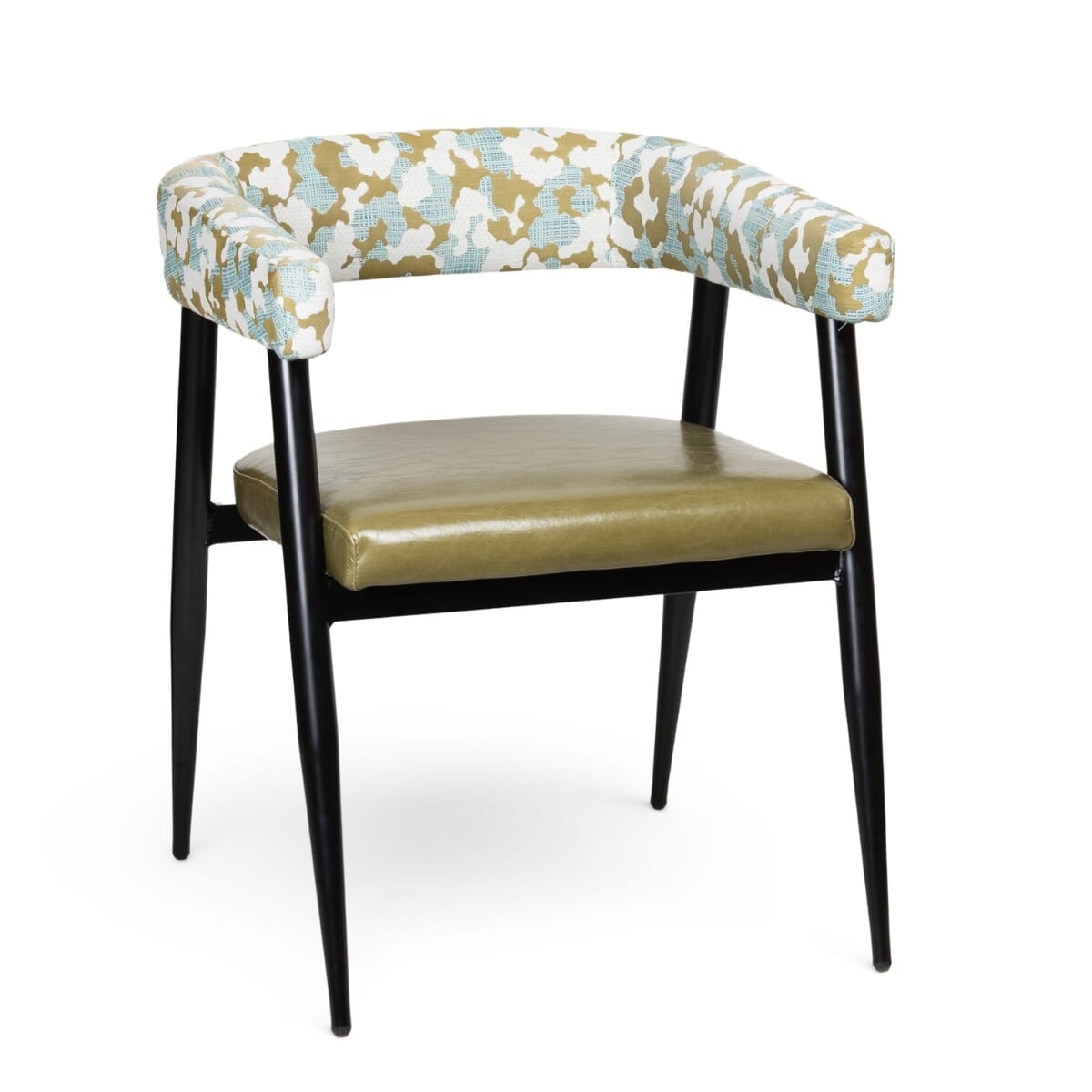 Lennox Fully Upholstered Black Steel Restaurant Chair