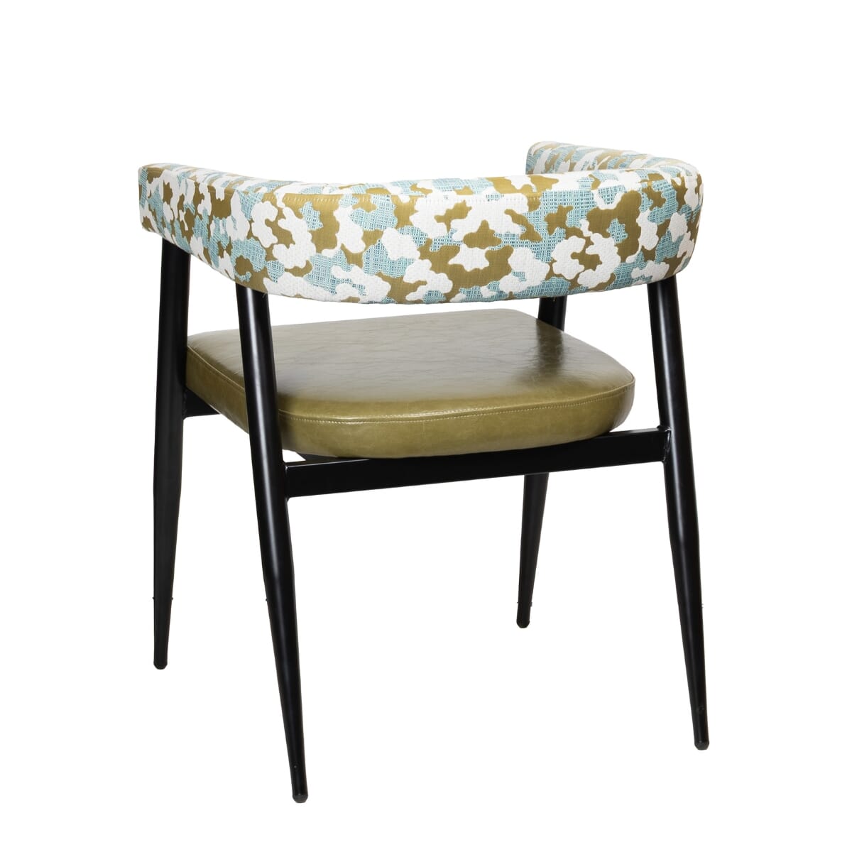 Lennox Fully Upholstered Black Steel Restaurant Chair