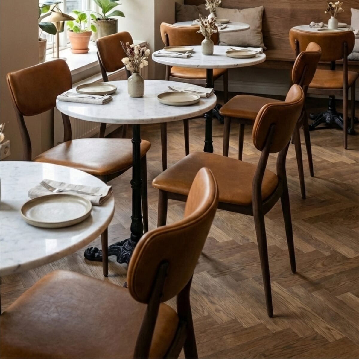 Custom Walnut Steelgrain Restaurant Dining Chair