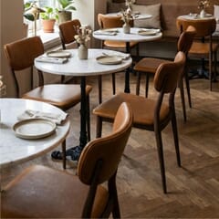 Custom Stackable Walnut Steelgrain Restaurant Dining Chair