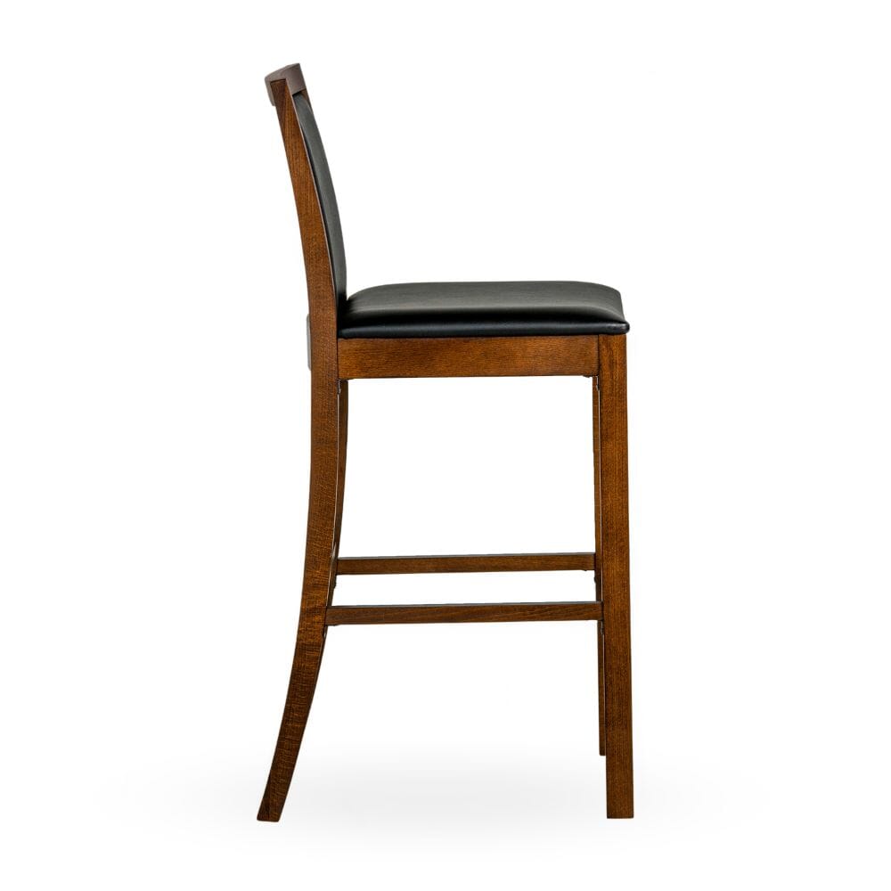 Walnut Wood Upholstered Morgan Bar Stool Classic and chic