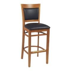 Cherry Wood Finish Easton Commercial Bar Stool with Upholstered Seat & Back
