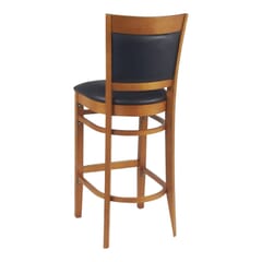 Cherry Wood Finish Easton Commercial Bar Stool with Upholstered Seat & Back